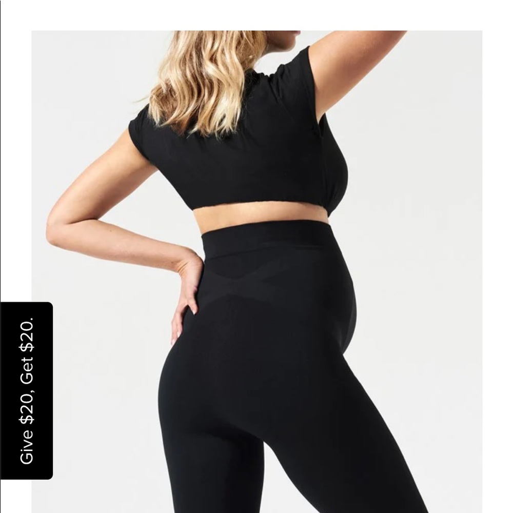 Blanqi Everyday Maternity Belly Support Leggings, XXL, Black